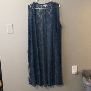 Dark green lace tang top cover